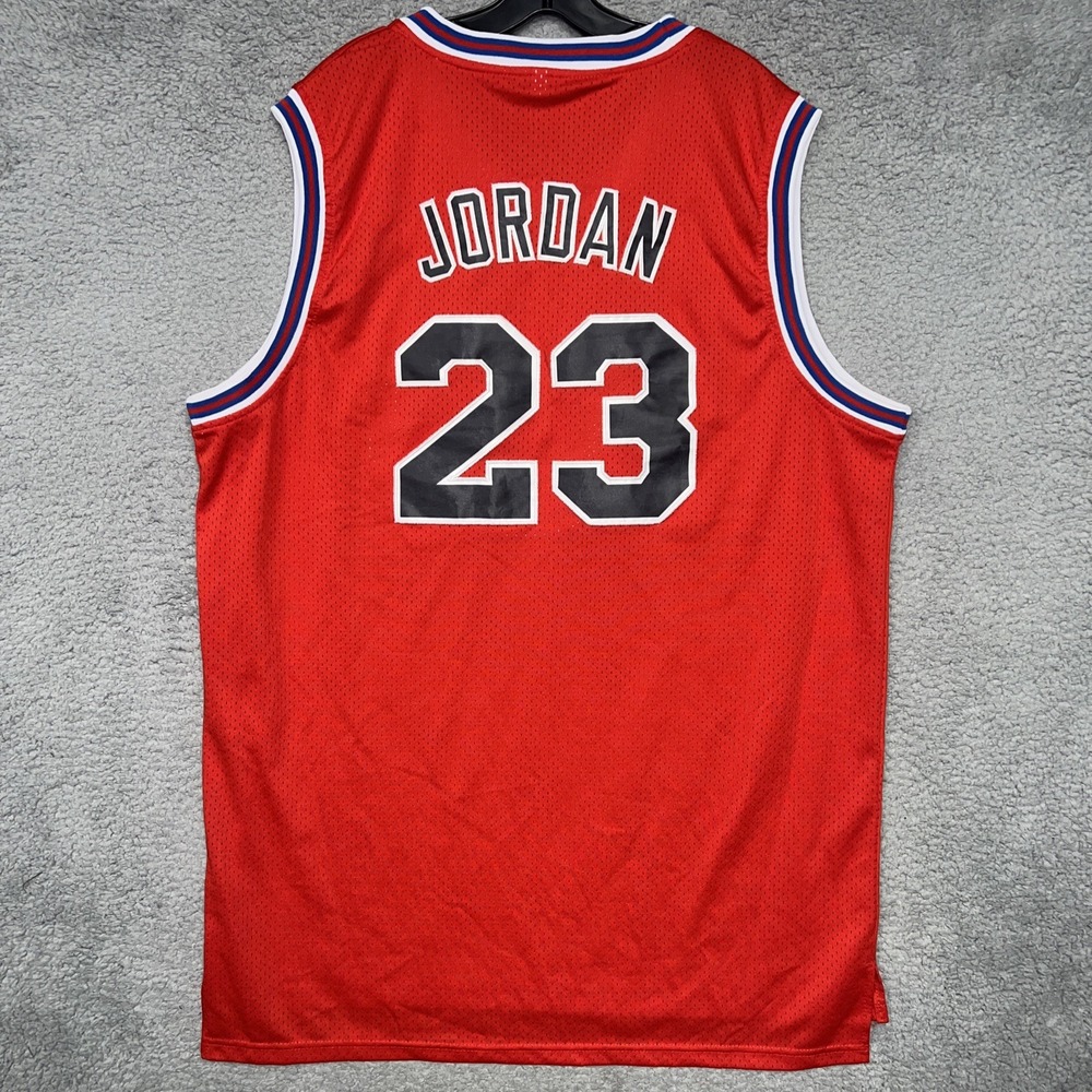 Michael Jordan Space Jam Tune Squad Jersey Men's Size 3XL XXXL Red‎ #23 Stitched
